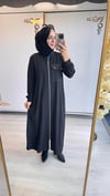 Nurcan Çetin Çift Fermuarlı Ferace Siyah