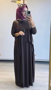 Nurcan Çetin Deri Detaylı İkili Takım Elbise Kahverengi