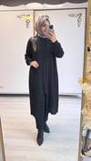 Nurcan Çetin Gofre Üçlü Takım Siyah