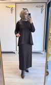 Nurcan Çetin Kalem Etekli Takım Kahverengi