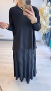 Nurcan Çetin - Katlı Etekli İkili Takım Siyah