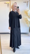 Nurcan Çetin - Katlı Etekli İkili Takım Siyah