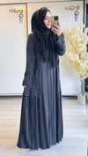 Nurcan Çetin - Qupra İpek Ferace Siyah - 1381