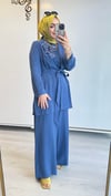 Nurcan Çetin Üçlü Ceketli Takım Mavi