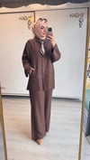 Pamuk Keten Takım Kahverengi
