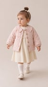 Tuffy Keten Jakarlı Kız Bebek Mikro Ceketli Elbise-02245