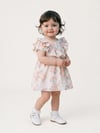 Tuffy Kız Bebek Desenli Müslin Elbise-3386
