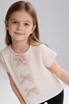 Tuffy Kız Çocuk Fiyonk Detaylı T-Shirt-2056