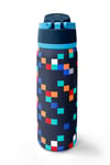  CORAL HİGH LACİVERT GEOMETRİK DESENLİ 800 ml ÇELİK TERMOSLU 4'LÜ OKUL ÇANTA SETİ