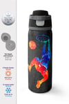CORAL HİGH GRİ BASKETBOL DESENLİ 800 ml ÇELİK TERMOSLU 4'LÜ OKUL ÇANTA SETİ