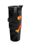 CORAL HİGH GRİ BASKETBOL DESENLİ 900 ml ÇELİK TERMOSLU 4'LÜ OKUL ÇANTA SETİ