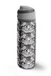Coral High Gri Kedi Desenli Pipetli ve Direkt İçim Çelik Termos 800 ml 38527