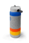 Coral High Gri Turuncu Çizgi Desenli Katlanır Ağızlıklı Çelik Termos 650 ml 38321