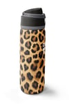 Coral High Kahverengi Leopar Desenli Pipetli ve Direkt İçim Çelik Termos 800 ml 38541