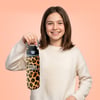 Coral High Kahverengi Leopar Desenli Pipetli ve Direkt İçim Çelik Termos 800 ml 38541
