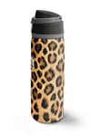 Coral High Kahverengi Leopar Desenli Pipetli ve Direkt İçim Çelik Termos 800 ml 38541