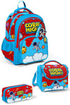 CORAL HİGH KİDS ASTRONOT UZAY DESENLİ 3'LÜ OKUL ÇANTA SETİ 