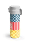 Coral High Kids Çok Renkli Dama Çizgi Puantiye Desenli Pipetli ve Direkt İçim Çelik Termos 500 ml 38104