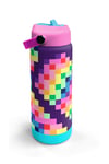 CORAL HİGH KİDS ÇOK RENKLİ PİKSEL KALP DESENLİ ÇEKÇEKLİ ÇELİK TERMOSLU 4'LÜ ÇANTA SETİ
