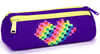 CORAL HİGH KİDS ÇOK RENKLİ PİKSEL KALP DESENLİ ÇEKÇEKLİ ÇELİK TERMOSLU 4'LÜ ÇANTA SETİ