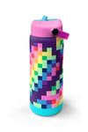 CORAL HİGH KİDS ÇOK RENKLİ PİKSEL KALP DESENLİ ÇEKÇEKLİ ÇELİK TERMOSLU 4'LÜ ÇANTA SETİ