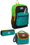 CORAL HİGH KİDS CRAFT DESENLİ 3'LÜ OKUL ÇANTA SETİ 