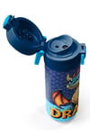 CORAL HİGH KİDS DRAGON DESENLİ 500 ml ÇELİK TERMOSLU 4'LÜ OKUL ÇANTA SETİ 