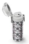 Coral High Kids Gri Kedi Desenli Pipetli ve Direkt İçim Çelik Termos 500 ml 31851