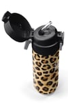 Coral High Kids Kahverengi Leopar Desenli Pipetli ve Direkt İçim Çelik Termos 500 ml 31881