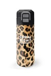 Coral High Kids Kahverengi Leopar Desenli Pipetli ve Direkt İçim Çelik Termos 500 ml 31881