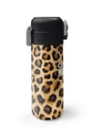 Coral High Kids Kahverengi Leopar Desenli Pipetli ve Direkt İçim Çelik Termos 500 ml 31881