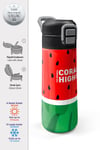 CORAL HİGH KİDS KIRMIZI YEŞİL KARPUZ DESENLİ 500 ml ÇELİK TERMOSLU 4'LÜ OKUL ÇANTA SETİ 