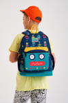 CORAL HİGH KİDS LACİVERT ÇİVİT ROBOT DESENLİ 3'LÜ OKUL ÇANTA SETİ
