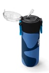 Coral High Kids Lacivert Mavi Desenli Pipetli ve Direkt İçim Çelik Termos 500 ml 31888