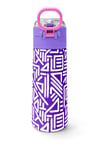 Coral High Kids Mor Beyaz Geometrik Desenli Pipetli ve Direkt İçim Çelik Termos 500 ml 31883