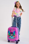 Coral High Kids Mor Pembe Kedi Desenli Çocuk Valizi-(6010)