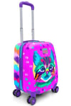 Coral High Kids Mor Pembe Kedi Desenli Çocuk Valizi-(6010)
