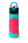 Coral High Kids Neon Mercan Turuncu Desenli Pipetli ve Direkt İçim Çelik Termos 500 ml 31885