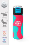 Coral High Kids Neon Mercan Turuncu Desenli Pipetli ve Direkt İçim Çelik Termos 500 ml 31885