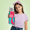 Coral High Kids Neon Mercan Turuncu Desenli Pipetli ve Direkt İçim Çelik Termos 500 ml 31885