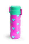 CORAL HİGH KİDS NEON PEMBE SU YEŞİLİ KALP DESENLİ ÇELİK TERMOSLU 4'LÜ OKUL ÇANTA SETİ