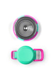 CORAL HİGH KİDS NEON PEMBE SU YEŞİLİ KALP DESENLİ ÇELİK TERMOSLU 4'LÜ OKUL ÇANTA SETİ