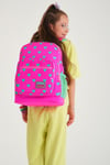 CORAL HİGH KİDS NEON PEMBE SU YEŞİLİ KALP DESENLİ ÇELİK TERMOSLU 4'LÜ OKUL ÇANTA SETİ