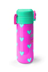 CORAL HİGH KİDS NEON PEMBE SU YEŞİLİ KALP DESENLİ ÇELİK TERMOSLU 4'LÜ OKUL ÇANTA SETİ