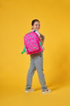 CORAL HİGH KİDS NEON PEMBE SU YEŞİLİ KALP DESENLİ 3'LÜ OKUL ÇANTA SETİ