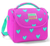 CORAL HİGH KİDS NEON PEMBE SU YEŞİLİ KALP DESENLİ ÇELİK TERMOSLU 4'LÜ OKUL ÇANTA SETİ