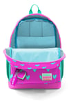 CORAL HİGH KİDS NEON PEMBE SU YEŞİLİ KALP DESENLİ 3'LÜ OKUL ÇANTA SETİ