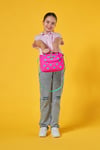 CORAL HİGH KİDS NEON PEMBE SU YEŞİLİ KALP DESENLİ 3'LÜ OKUL ÇANTA SETİ