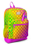 CORAL HİGH KİDS NEON RENKLİ DAMA DESENLİ 3'LÜ OKUL ÇANTA SETİ 