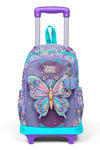 CORAL HİGH KİDS PASTEL RENKLİ KELEBEK DESENLİ ÇEKÇEKLİ 3'LÜ ÇANTA SETİ